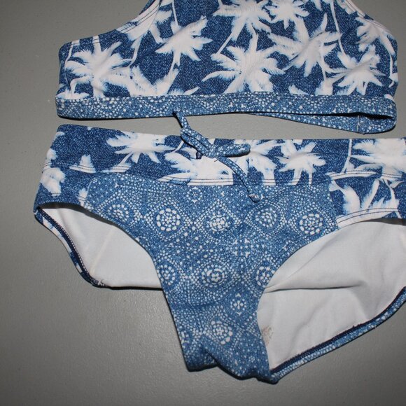 Blue & White 2 Pcs Justice Bikini Swimsuit Size 14 - Picture 3 of 11